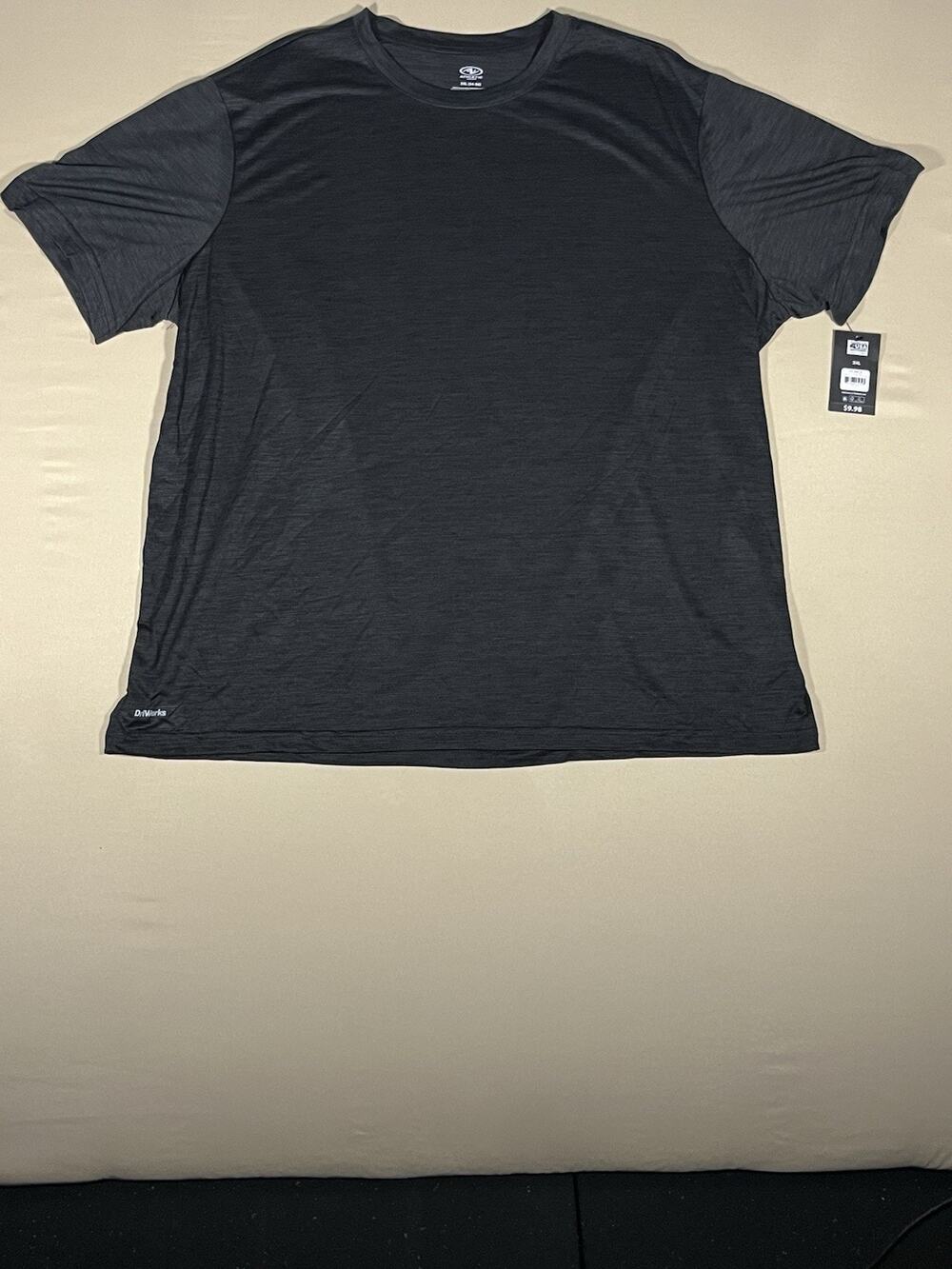Athletic Works Men’s 3XL Big & Tall Black Crew Neck Lightweight T-Shirt